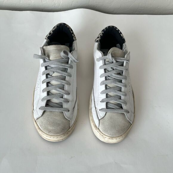 P448 John Low Top Distressed Lace Up Sneakers Size EU 37 US 6.5-7 - Picture 5 of 13